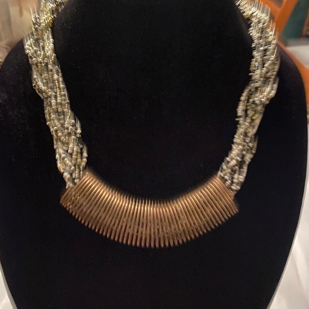 Elegant Gold and Silver Braided Necklace